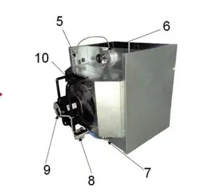 Componentes de un equipo de calefaccion electrica con ventilador axial